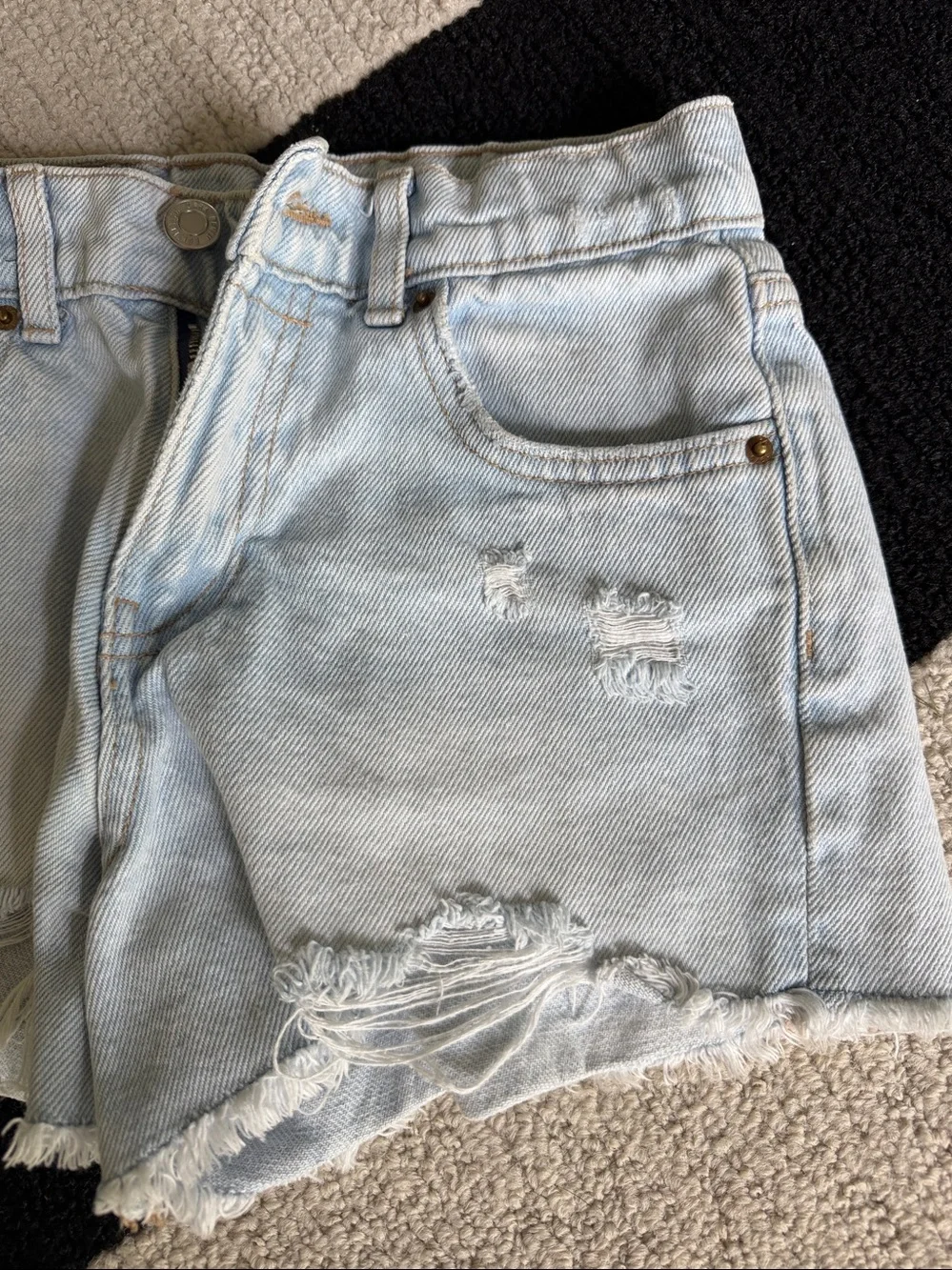 Zara Girls Ripped Denim Shorts